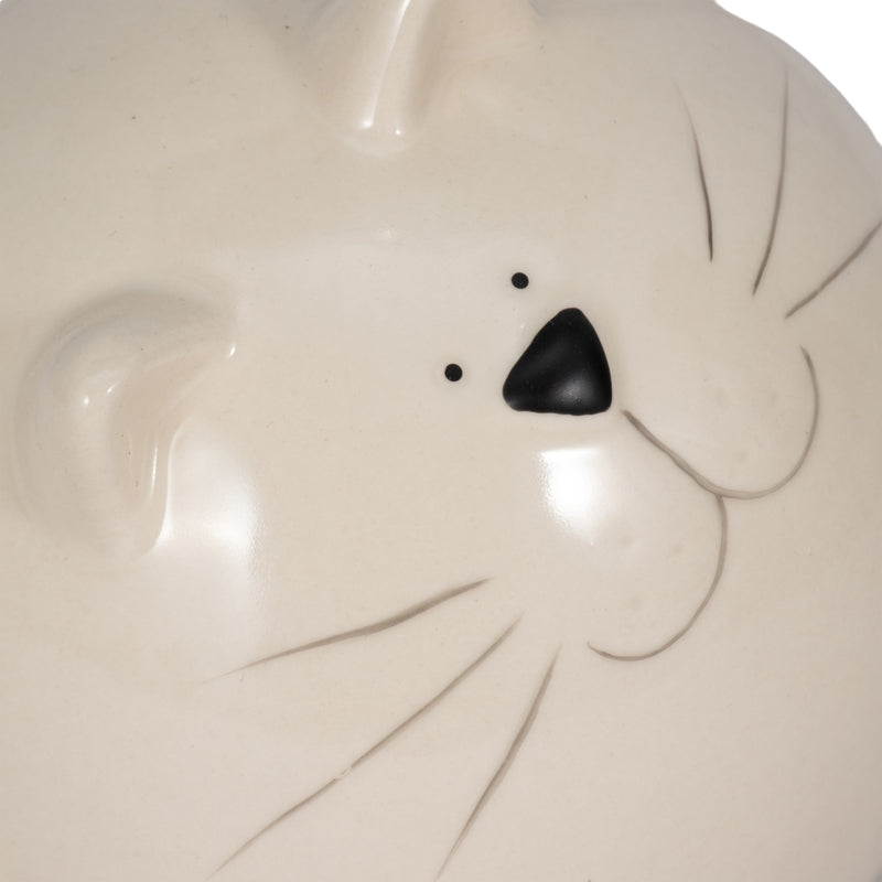 5" Kitty Orb, White