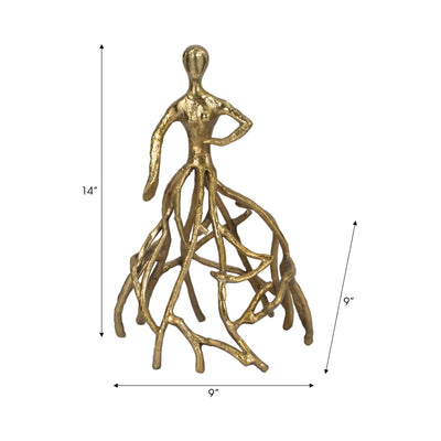 Metal, 14" Dancing Lady, Gold