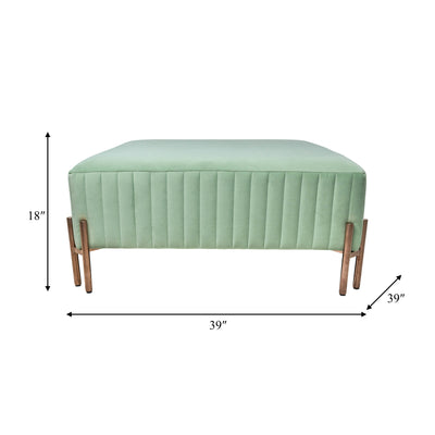 SQUARE OTTOMAN - GREEN KD