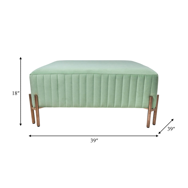 SQUARE OTTOMAN - GREEN KD