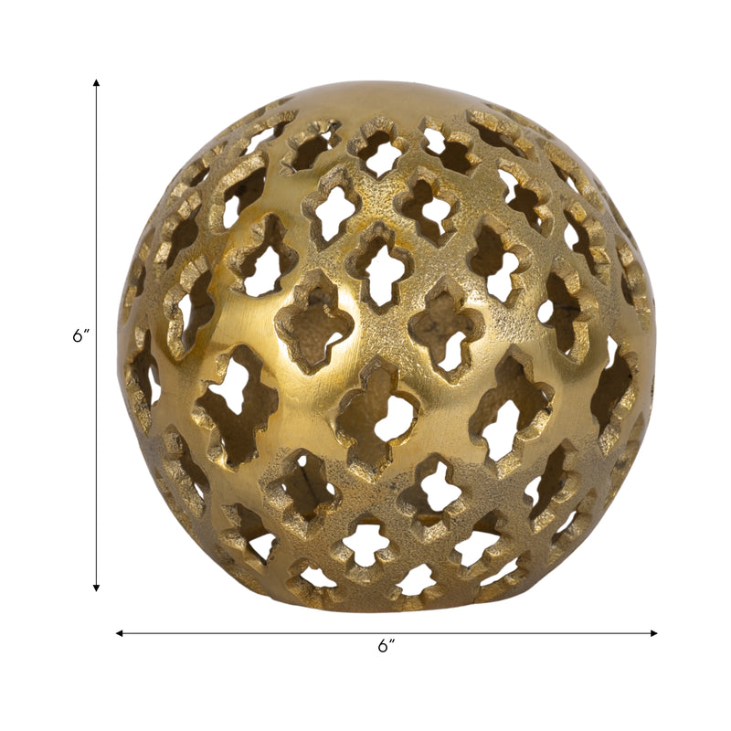 METAL, 6" CUT-OUT ORB, GOLD