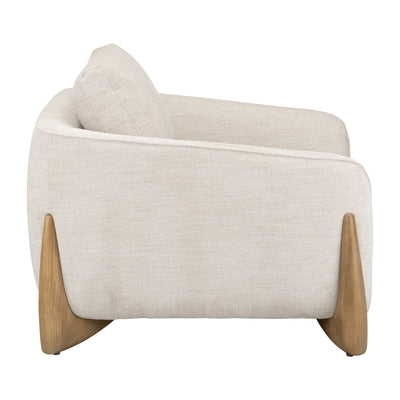 CHAIR W/ WOOD ACCENT, BEIGE