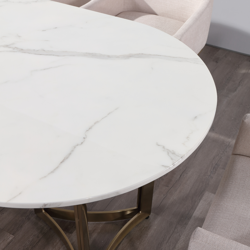 Alexa Oval Marble Dining Table