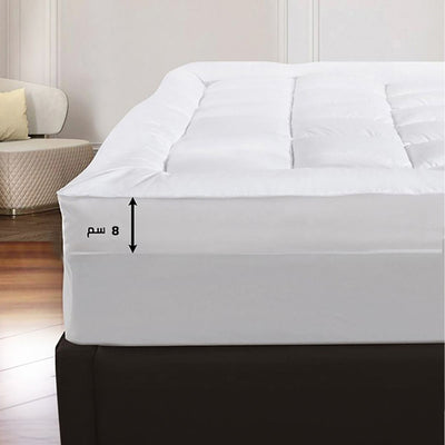 Microfiber Mattress Topper 8 cm With Microfiber Filling and Rubber Corners Edges