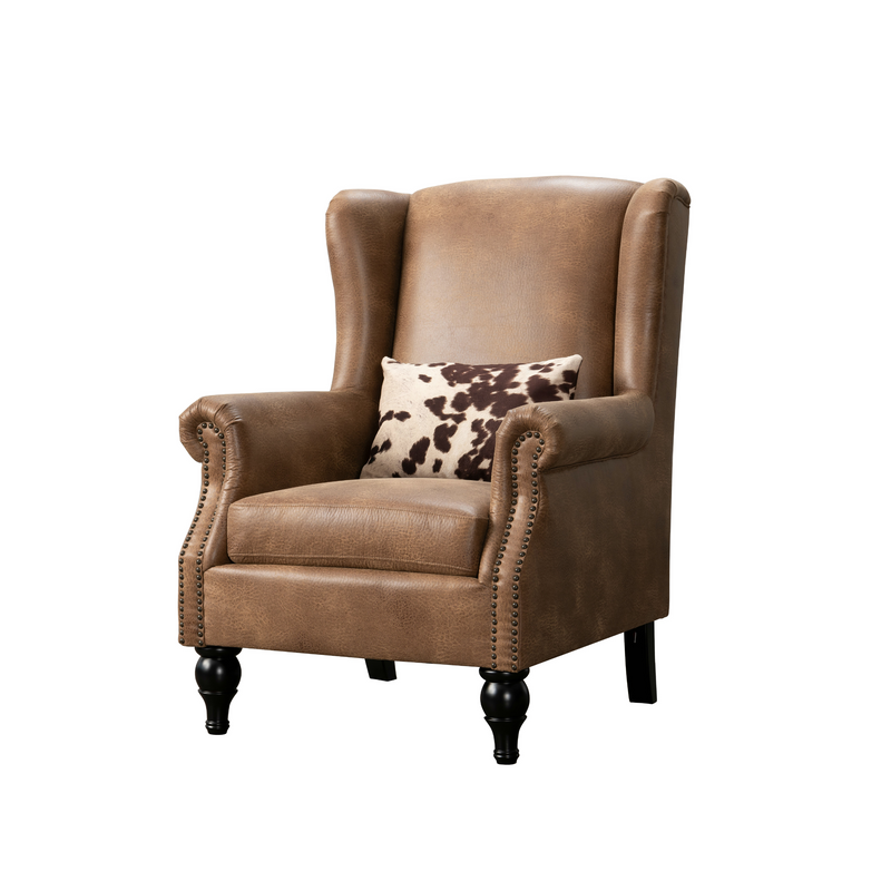 Benjamín Brown Accent Chair + Ottoman