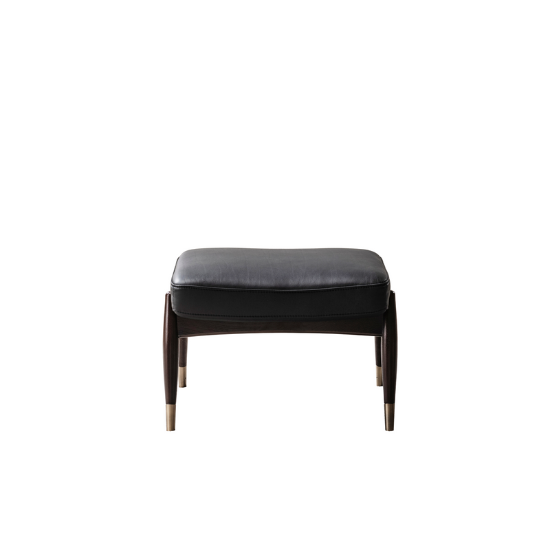 Lonut Black Accent Chair + Ottoman