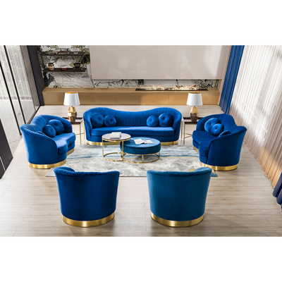 Aime Navy Velvet 2 Seater Loveseat