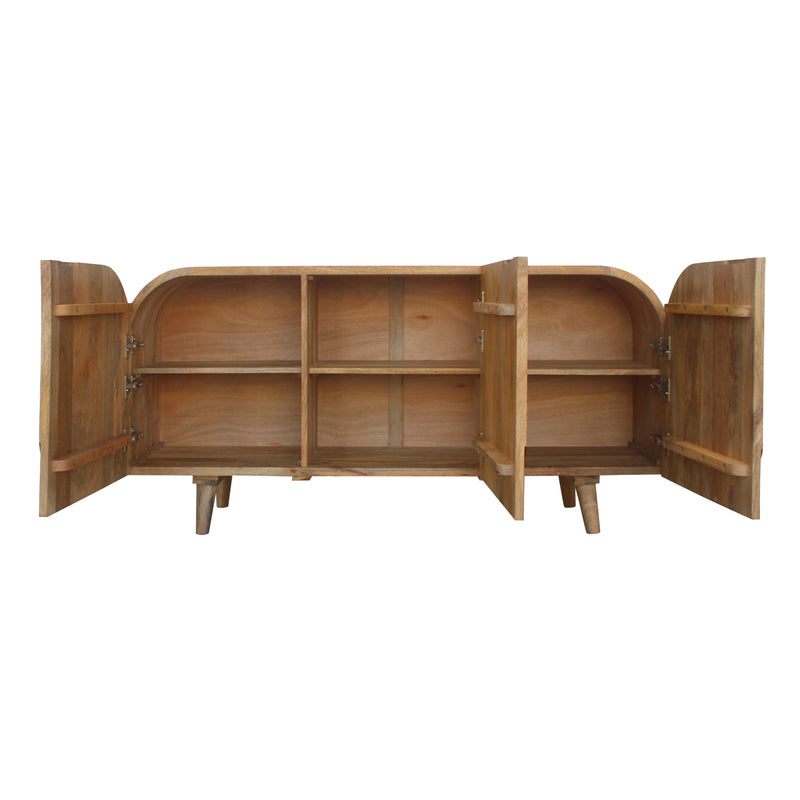 60" Curved Ridges Sideboard, Brown/natural