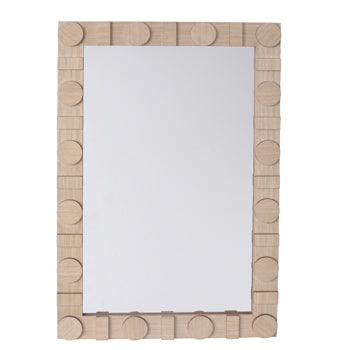 24x36 Rectangle Mirror W/ Circle Details, Natural