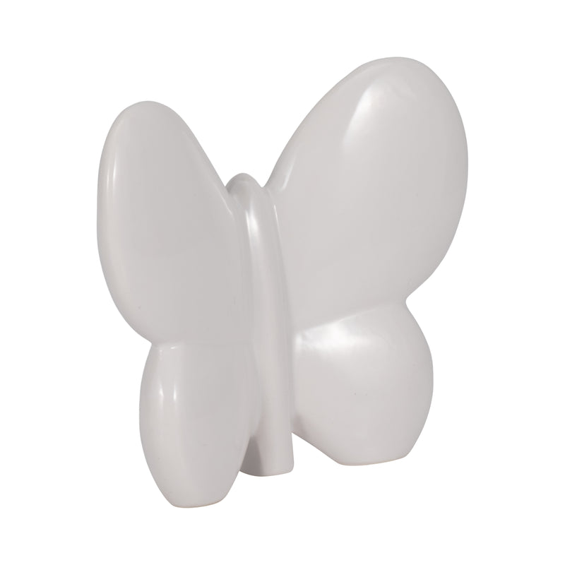 Cer, 6" Balloon Butterfly, White