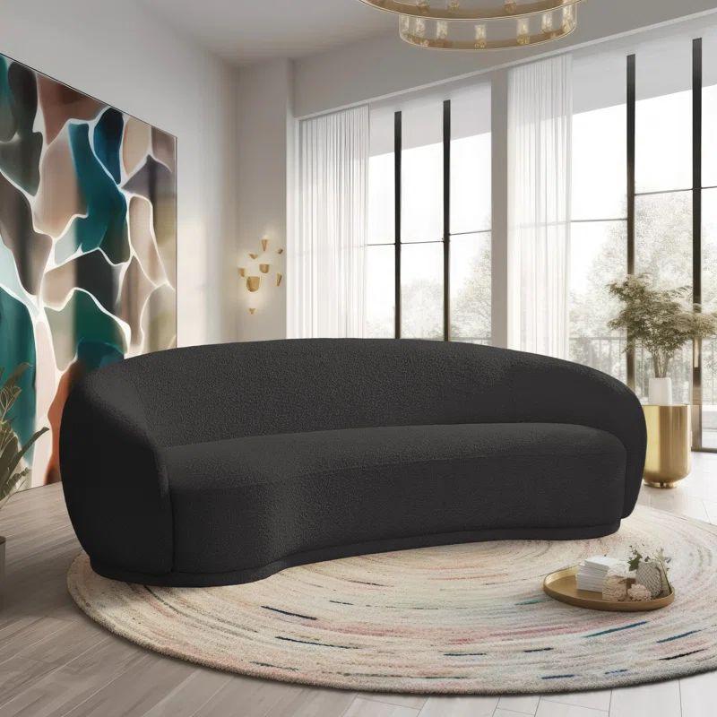 Alhome Black Boucle 3 Seater Sofa - 110110889