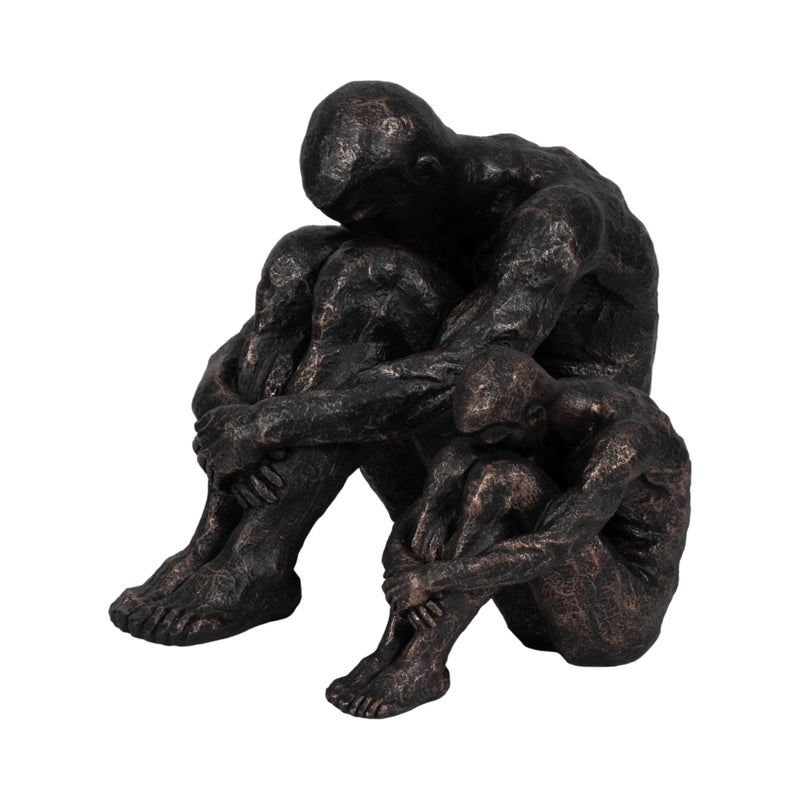 16" Sitting Man, Bronze