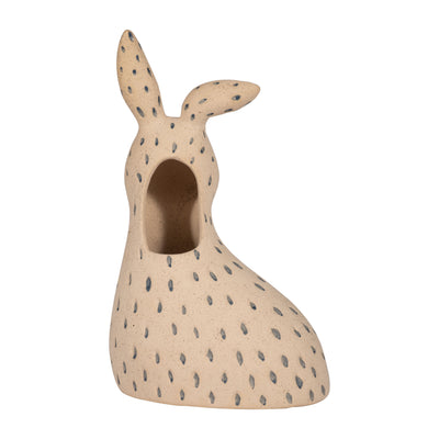 Cer, 8" Spotted Bunny, Ivory/blue