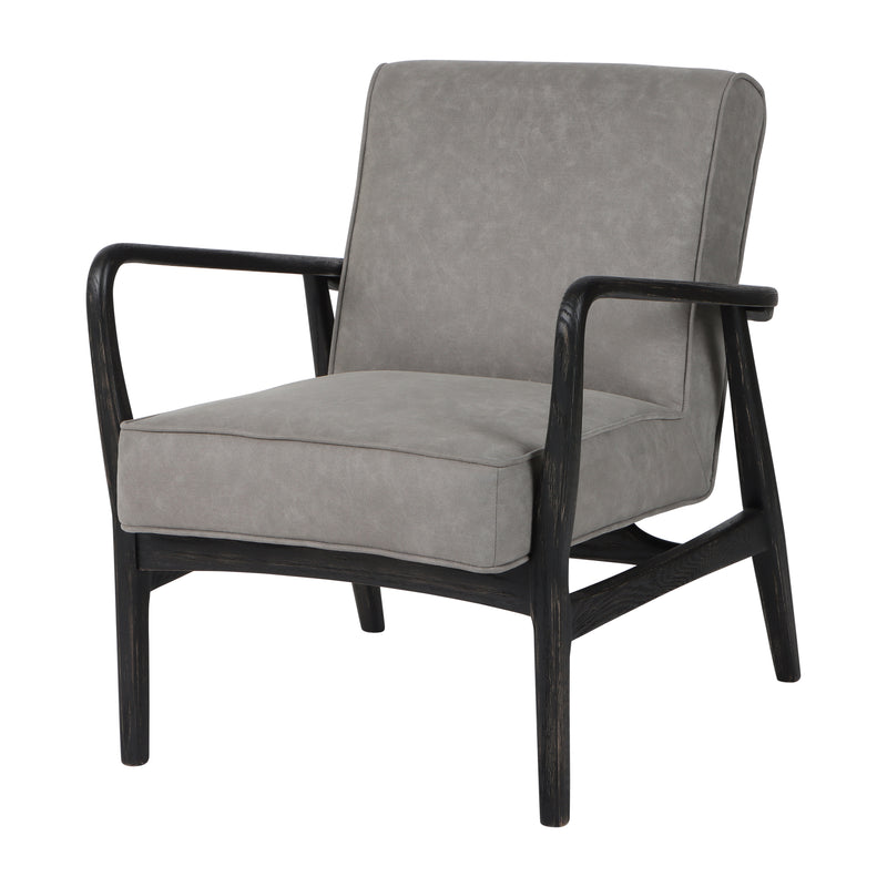 33" Avalon Wood Accent Chair, Gray