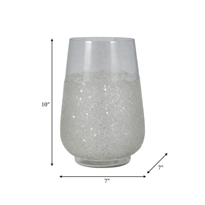 GLASS, 10" SUGAR VASE, CLEAR