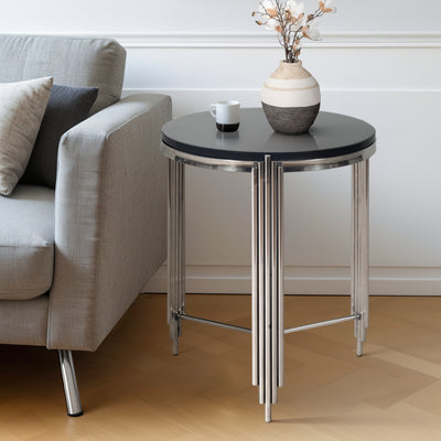 23" Aldine Stainless Steel Accent Table