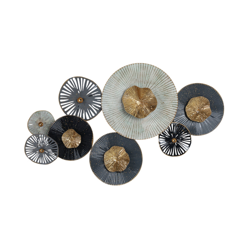 METAL 35" 2-DIMENSIONAL LILY PADS, GRAY WB