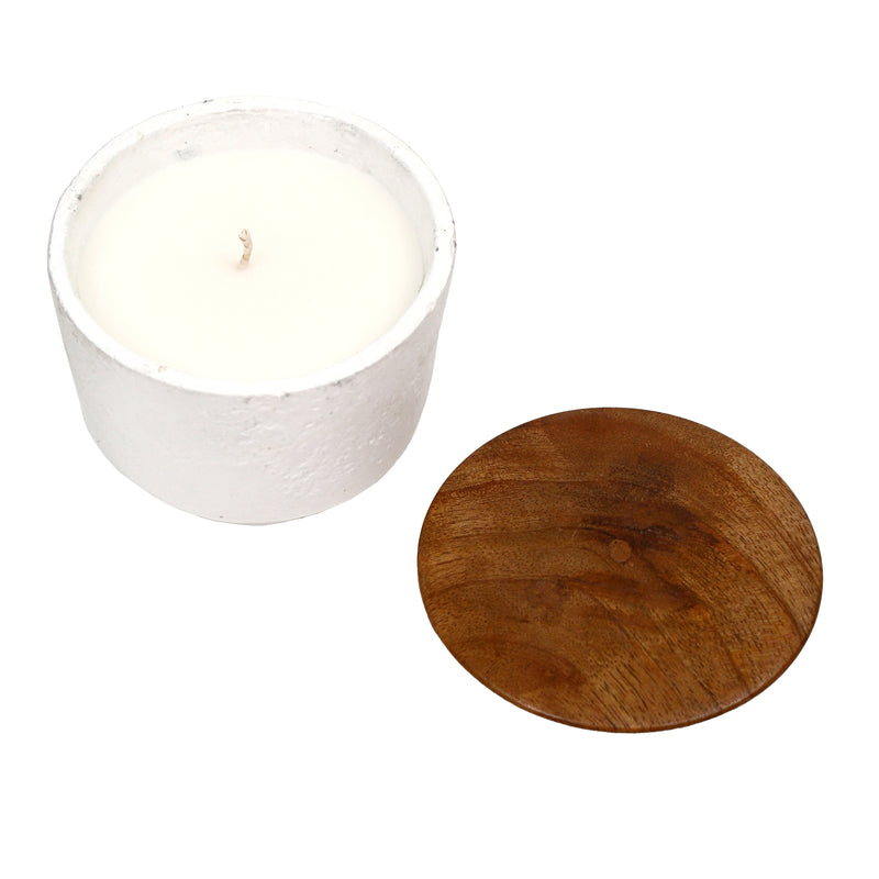 4" 7 Oz Wild Jasmine & Daisy Candle With Lid, Wht