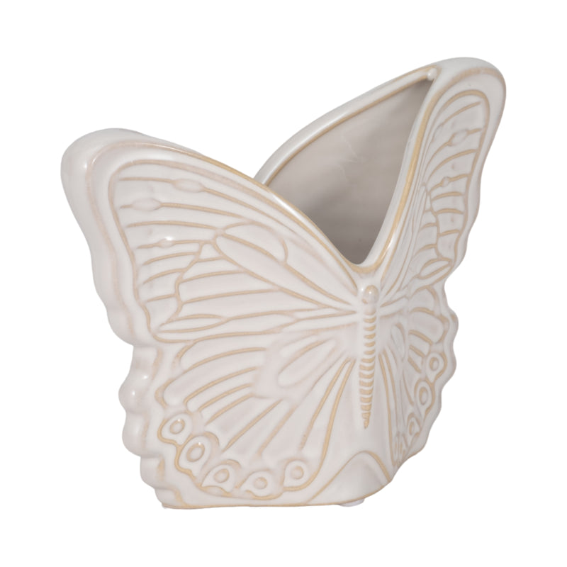 7" Butterfly Planter, Ivory