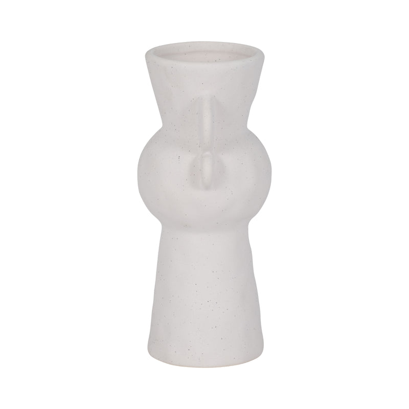 8" Rough Totem Bud Vase, White