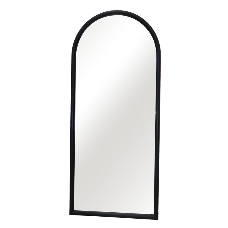 32x72 Thick Frame Arched Leaner Mirror, Black