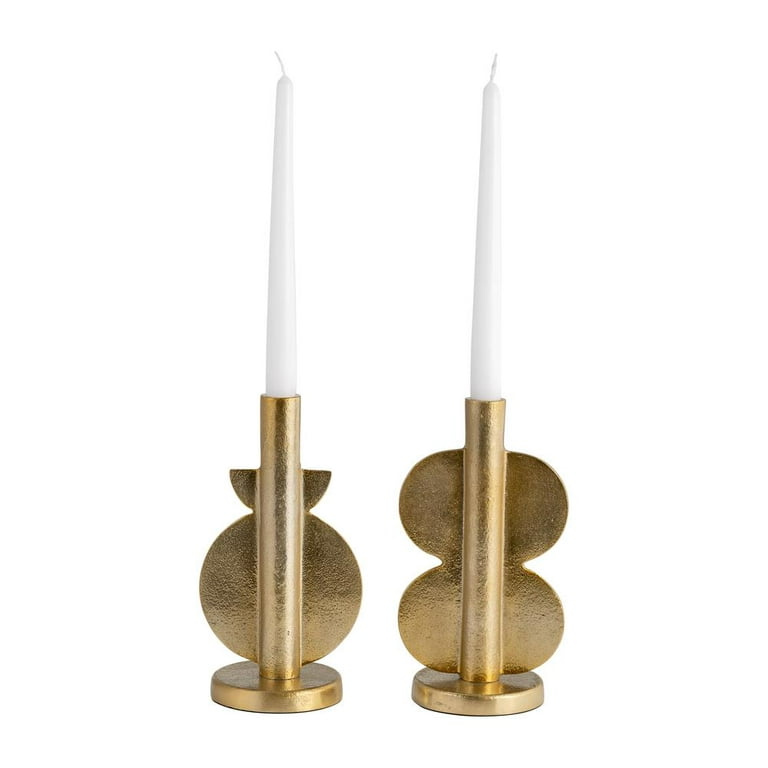 METAL, S/2 9" NOMAD TAPER CANDLEHOLDERS, GOLD