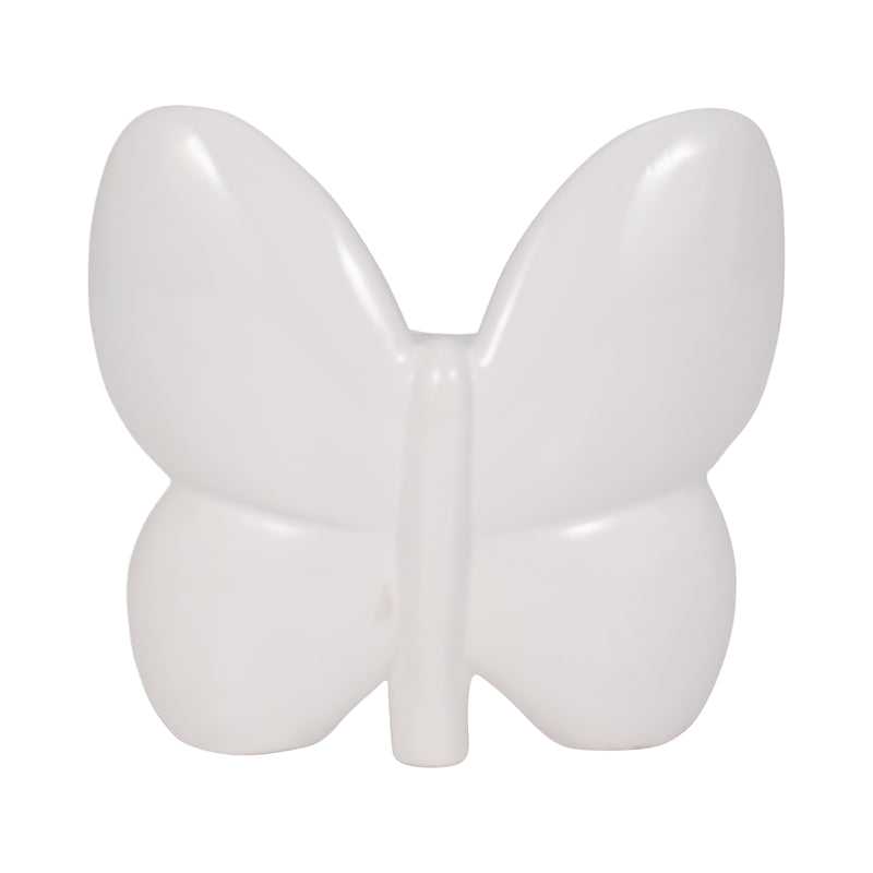 Cer, 8" Balloon Butterfly, White