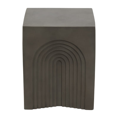 Concrete, 18" Arches In Square Accent Table, Dark