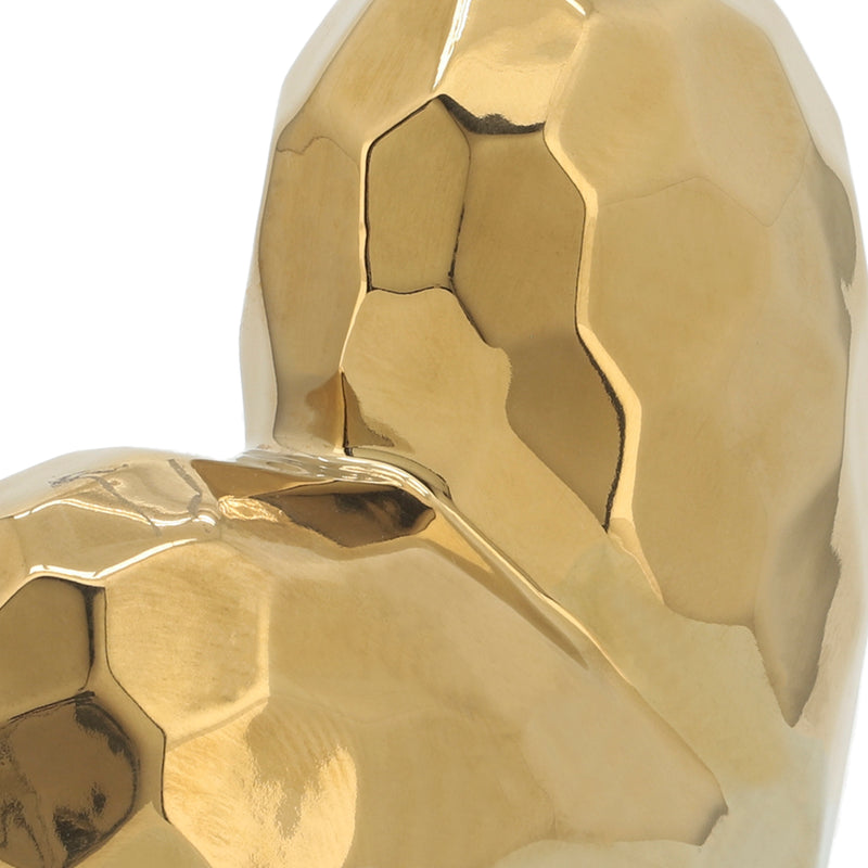 GOLD CERAMIC HEART 7.75"