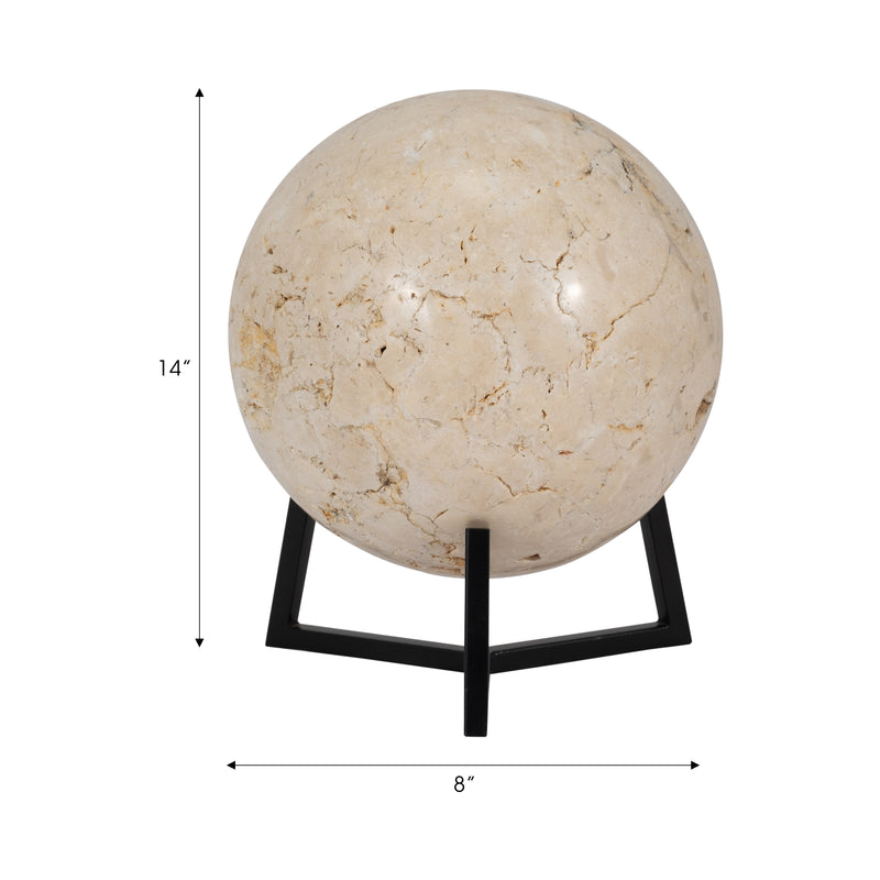 Stone, 9" Moon On Stand, Ivory