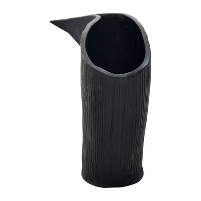 Metal, 16" Corinth Medium Black Vase