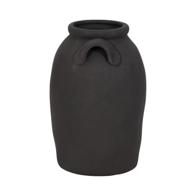 8" Rough Finish Jug With Handles, Black