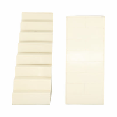 Resin, S/2 6" Steps Bookends, Ivory