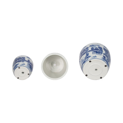 CER, S/3 6/8/10" CHINOISERIE PLANTERS, BLUE/WHITE