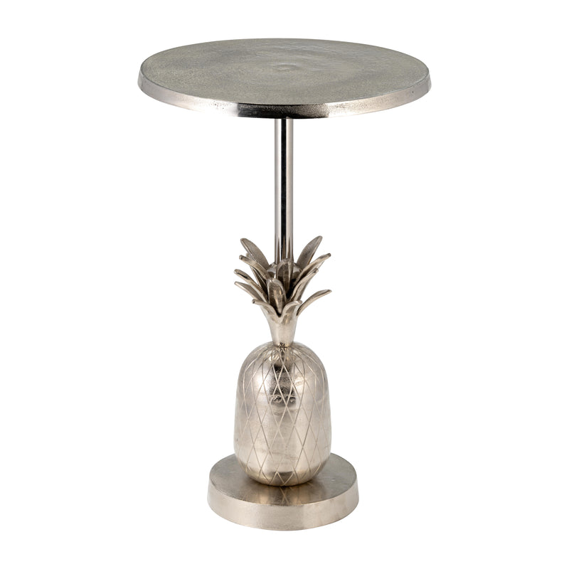 METAL, 15"D/24"H, SILVER PINEAPPLE SIDE TABLE, KD