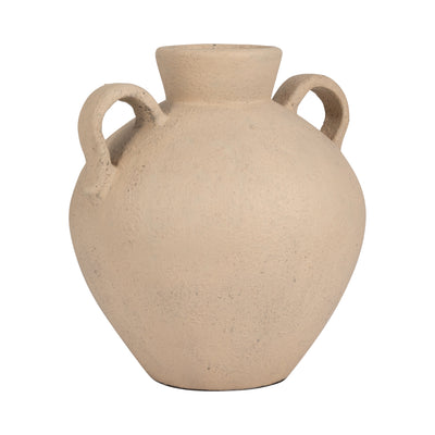 TERRACOTTA, 17" ORGANIC JUG WITH 2 HANDLES, IVORY