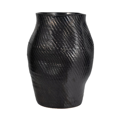 21" Sobaek Large Vase, Black