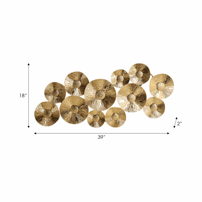 39" Gold Layered Discs Metal Wall D?cor, Gold