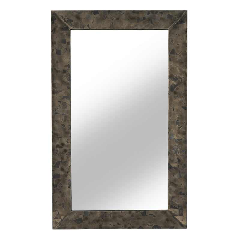 50x30"livio Pyrite Semi-prcous Stne&wd Wall Mirror