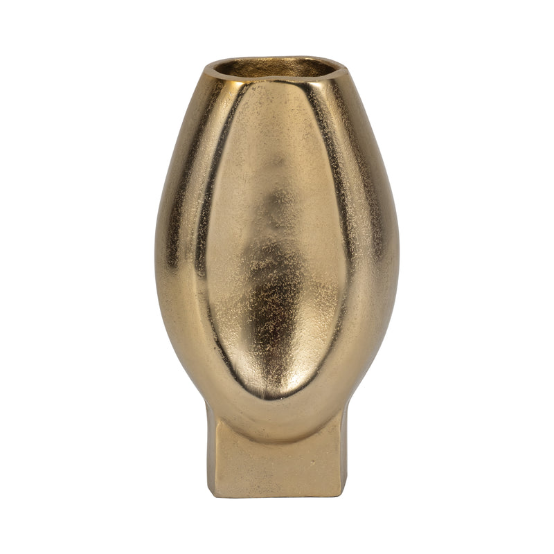 10" Nadia Metal Oval Vase, Gold