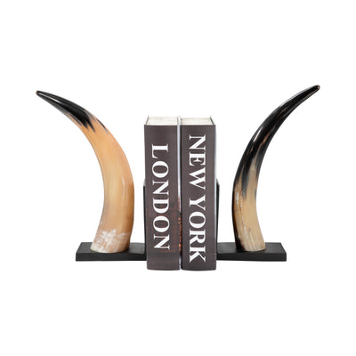 S/2 14" Gamil Horn Bookends