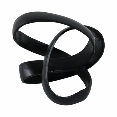 ALUMINUM KNOT SCULPTURE, 7", BLACK