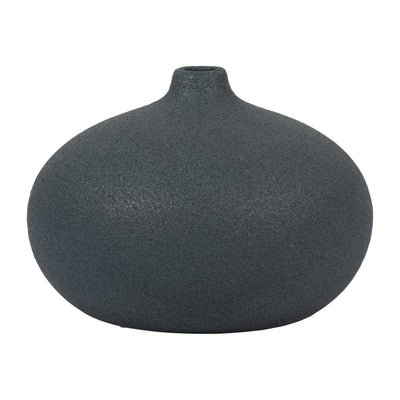 CER, 5" ROUND VOLCANIC VASE, DENIM NAVY BLUE