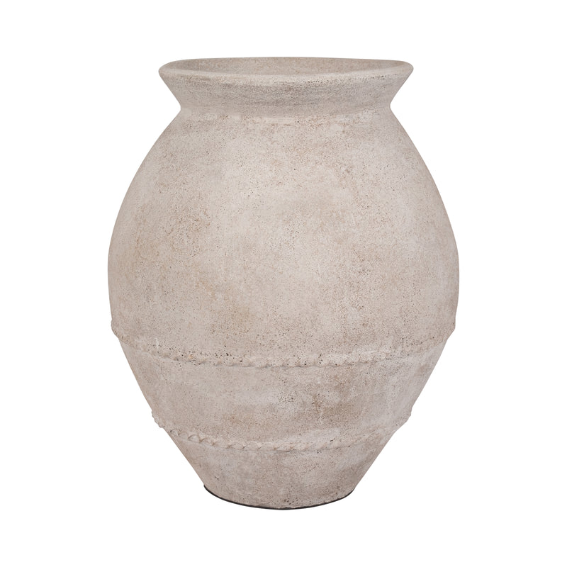 Terracotta, 20" Traditional Jug Vase, Ivory