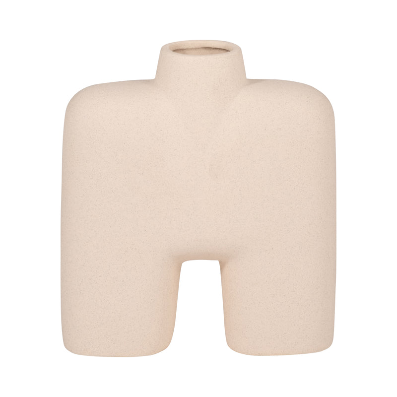 CER, 7" SQUARE SHAPE VASE, IVORY