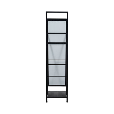 63" Standing Mirror W/ Hooks, Black