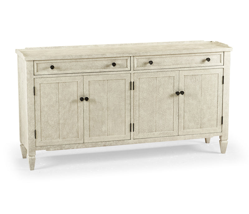 JC Edited - Casually Country Collection - Casual Whitewash Driftwood Four Door Sideboard