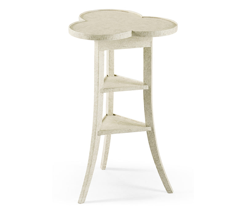 JC Edited - Casually Country Collection - Trefoil Side Table in Whitewash Driftwood