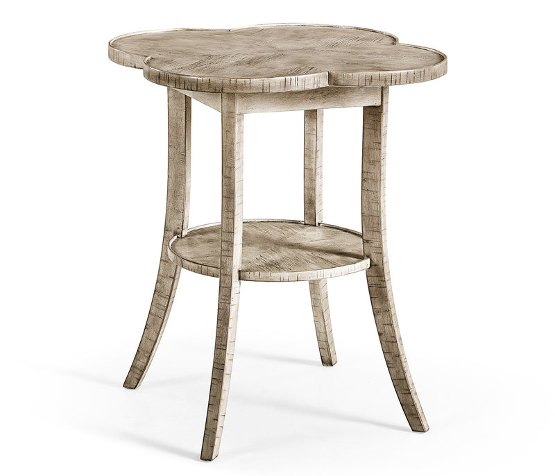 JC Edited - Casually Country Collection - Quatrefoil Lamp Table in Rustic Grey