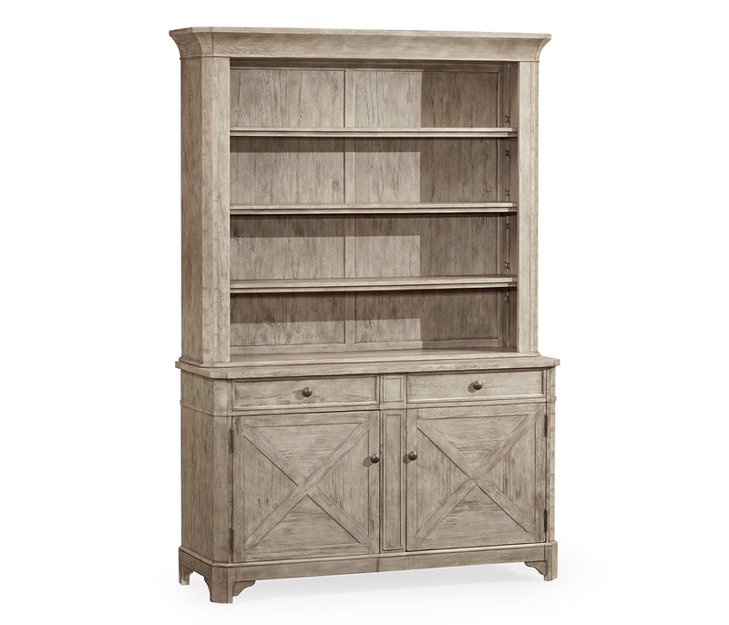 JC Edited - Casually Country Collection - Rustic Grey China Cabinet